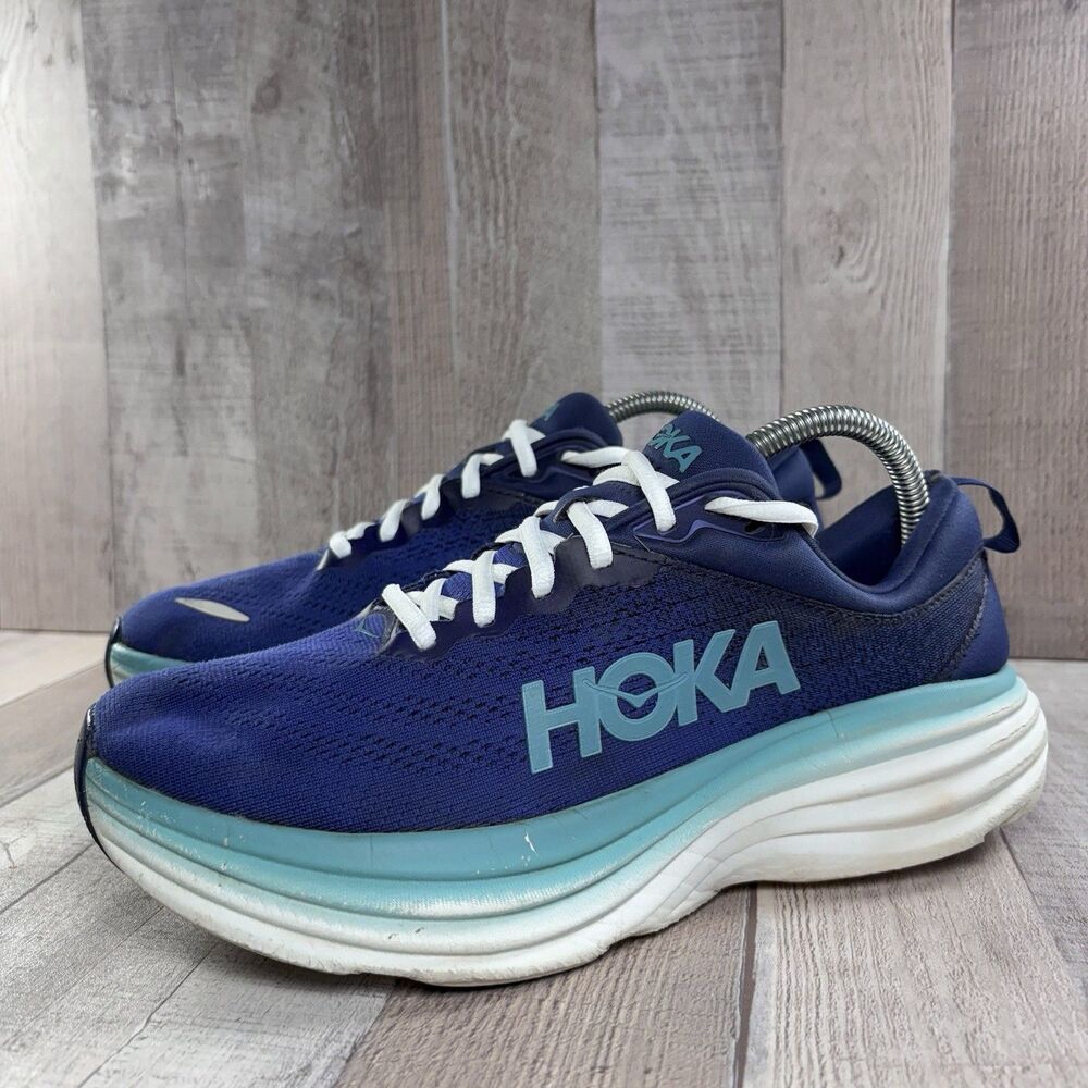 Hoka One One Bondi 8 Women's Size 9.5 Road Running Shoes Athletic Sneakers Blue